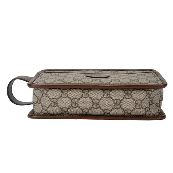 Túi Cầm Tay Nam Gucci Travel Pouch Interlocking G Beige 625764 92TCG 8563 Màu Be Nâu