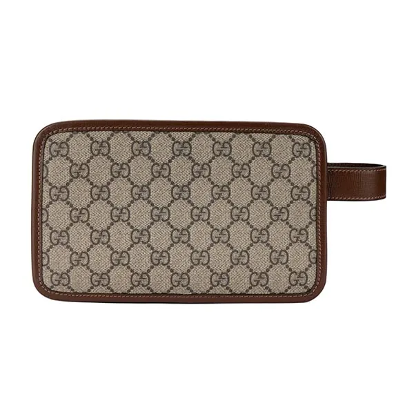 Túi Cầm Tay Nam Gucci Travel Pouch Interlocking G Beige 625764 92TCG 8563 Màu Be Nâu