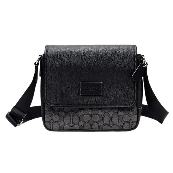 Túi Đeo Chéo Nam Coach Sprint Map Bag Signature Charcoal Black Màu Đen