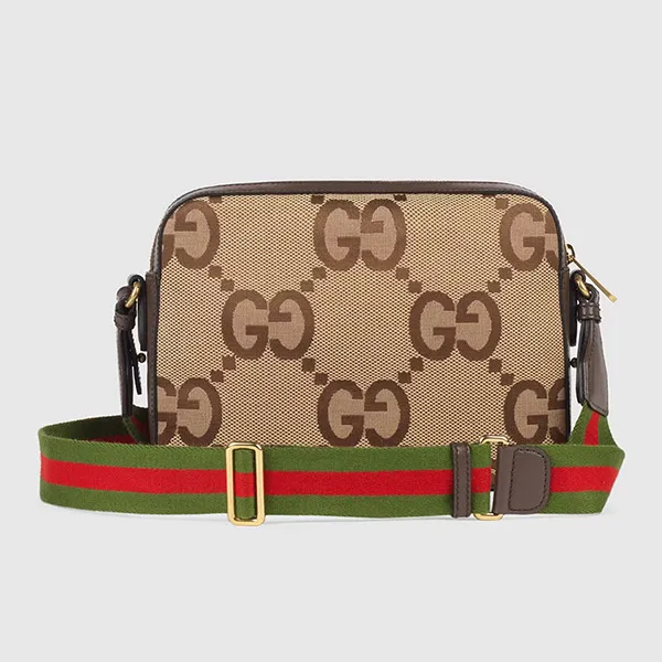Túi Đeo Chéo Nam Gucci Jumbo GG Messenger Camel Ebony 675891 UKMDG 2570 Màu Nâu