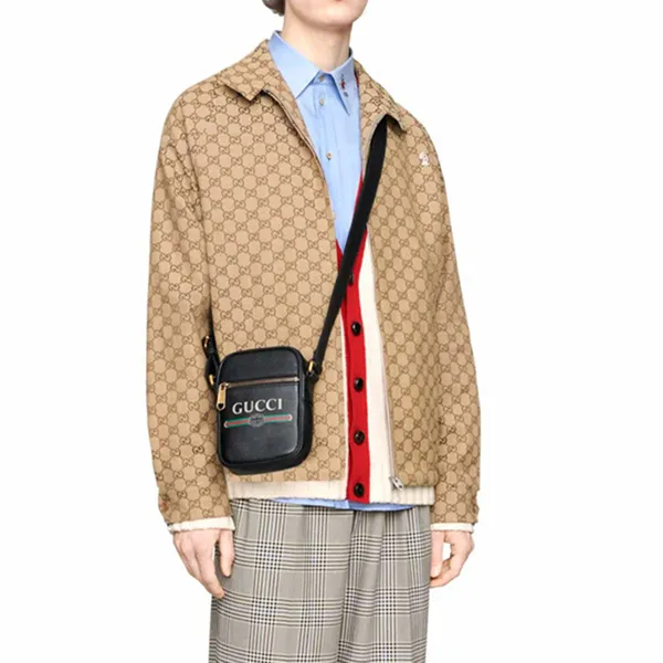 Túi Đeo Chéo Nam Gucci Print Mini Messenger Bag 574803-0Y2AT-8163 Màu Đen