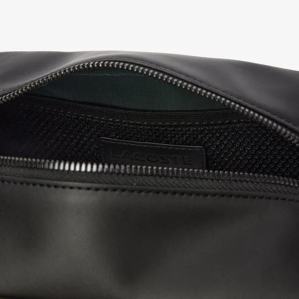 Túi Đeo Chéo Nam Lacoste Leather Monogram Print Pouch Purse NH4398M 53N 000 Màu Đen