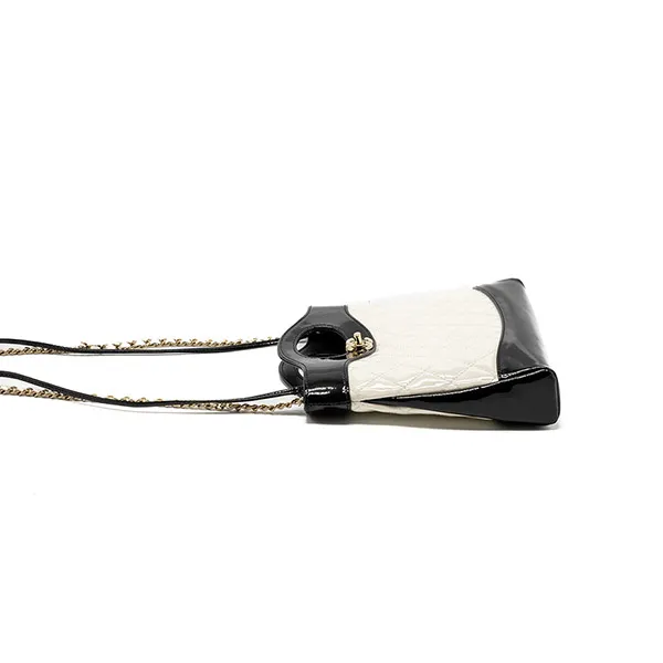 Túi Đeo Chéo Nữ Chanel Mini 31 Bag Patent Black/White LGHW (Microchip) Màu Đen Trắng
