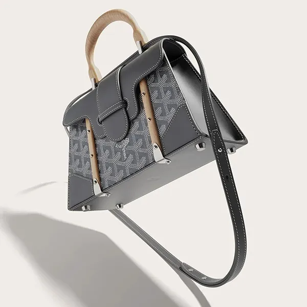 Túi Đeo Chéo Nữ Goyard Saigon Structuré Mini Bag Màu Xám