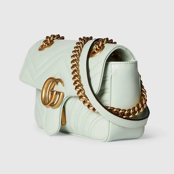 Túi Đeo Chéo Nữ Gucci GG Marmont Matelassé Mini Bag Pale Green 446744-AABZC-3401 Màu Xanh Nhạt