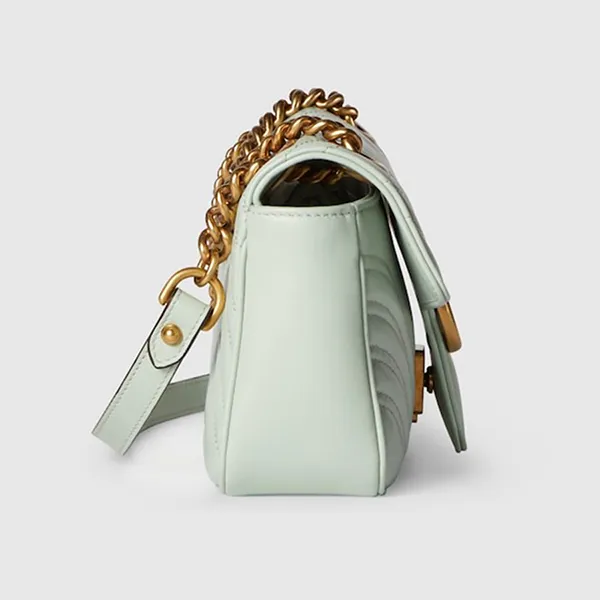 Túi Đeo Chéo Nữ Gucci GG Marmont Matelassé Mini Bag Pale Green 446744-AABZC-3401 Màu Xanh Nhạt
