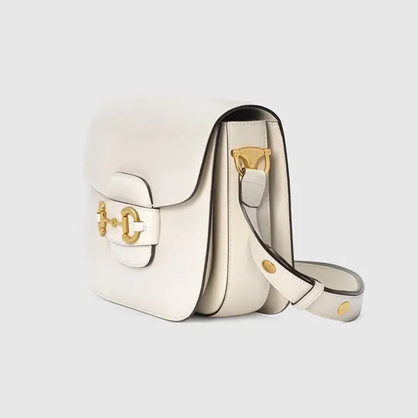 Túi Đeo Chéo Nữ Gucci Horsebit 1955 Shoulder White Leather ‎602204-1DB0G-9022 Màu Trắng