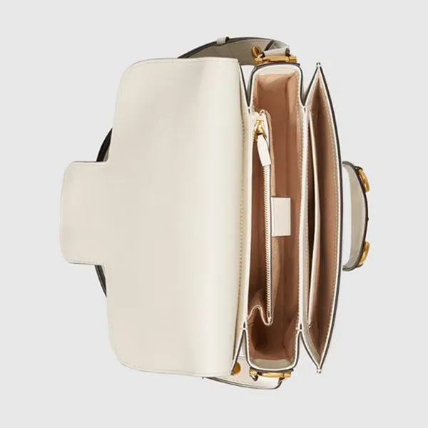 Túi Đeo Chéo Nữ Gucci Horsebit 1955 Shoulder White Leather ‎602204-1DB0G-9022 Màu Trắng