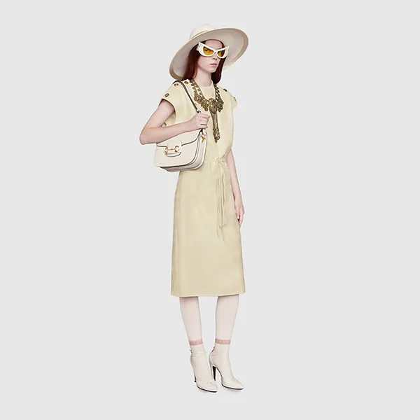Túi Đeo Chéo Nữ Gucci Horsebit 1955 Shoulder White Leather ‎602204-1DB0G-9022 Màu Trắng