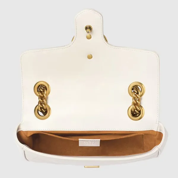 Túi Đeo Chéo Nữ Gucci Marmont Matelassé Mini Bag ‎446744-DTDIT-9022 Màu Trắng Kem
