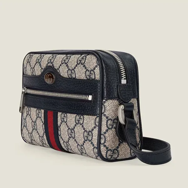 Túi Đeo Chéo Nữ Gucci Ophidia GG Mini 517350-96IWN-4076 Màu Xám/Xanh