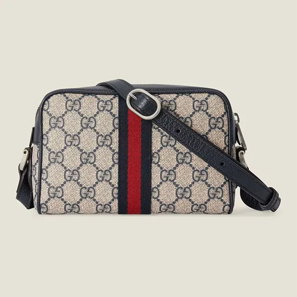 Túi Đeo Chéo Nữ Gucci Ophidia GG Mini 517350-96IWN-4076 Màu Xám/Xanh