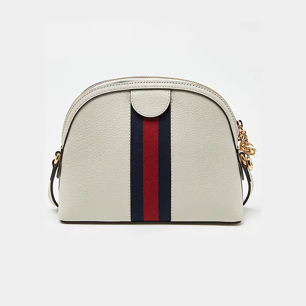 Túi Đeo Chéo Nữ Gucci White Leather Small Ophidia Web Shoulder Bag Màu Trắng