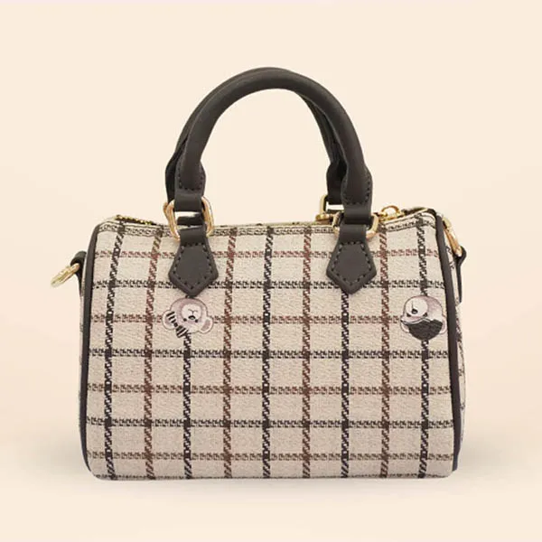 Túi Đeo Chéo Nữ Guoo Bear Bag GU1176-49290 Màu Nâu Kẻ S