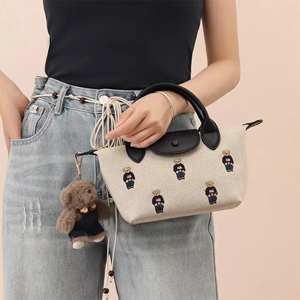 Túi Đeo Chéo Nữ Guoo Bear Bag GU1305 Màu Be/Đen Size S