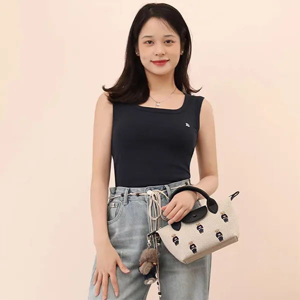 Túi Đeo Chéo Nữ Guoo Bear Bag GU1305 Màu Be/Đen Size S