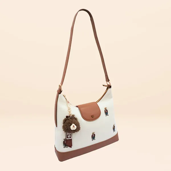 Túi Đeo Chéo Nữ Guoo Bear Bag GU1315-10040 Màu Be/Nâu