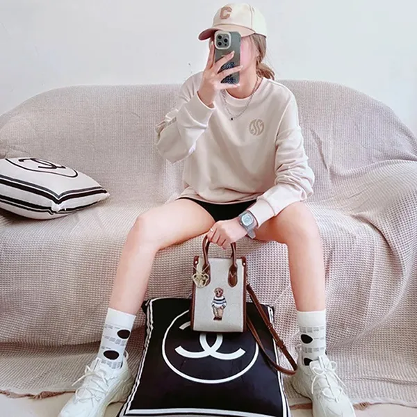 Túi Đeo Chéo Nữ Guoo Bear Bag TN2414-GU1422 Màu Be/Nâu