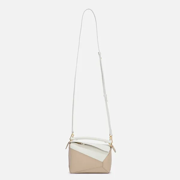 Túi Đeo Chéo Nữ Loewe Mini Puzzle Edge Bag Màu Be/Trắng