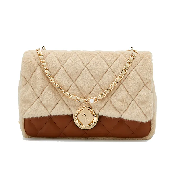 Túi Đeo Chéo Nữ Lyn Nico Fur M Crossbody Bag - Beige L25FBWA087 Màu Be