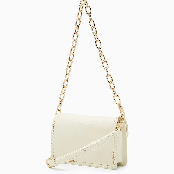 Túi Đeo Chéo Nữ Lyn Re-Edit Stitched Wallet On Chain - Ivory L25FWWA022 Màu Trắng Kem