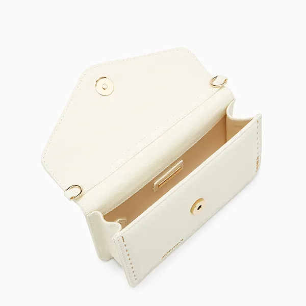 Túi Đeo Chéo Nữ Lyn Re-Edit Stitched Wallet On Chain - Ivory L25FWWA022 Màu Trắng Kem