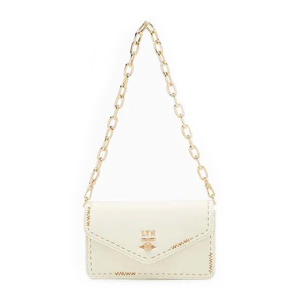 Túi Đeo Chéo Nữ Lyn Re-Edit Stitched Wallet On Chain - Ivory L25FWWA022 Màu Trắng Kem
