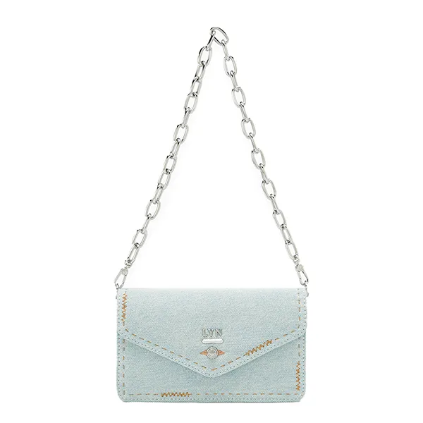 Túi Đeo Chéo Nữ Lyn Re-Edit Stitched Wallet On Chain - Light Blue L25FWWA022 Màu Xanh Blue