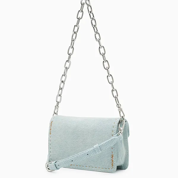 Túi Đeo Chéo Nữ Lyn Re-Edit Stitched Wallet On Chain - Light Blue L25FWWA022 Màu Xanh Blue