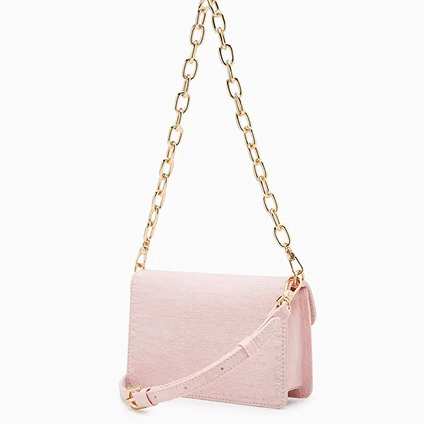 Túi Đeo Chéo Nữ Lyn Re-Edit Stitched Wallet On Chain - Light Pink L25FWWA022 Màu Hồng