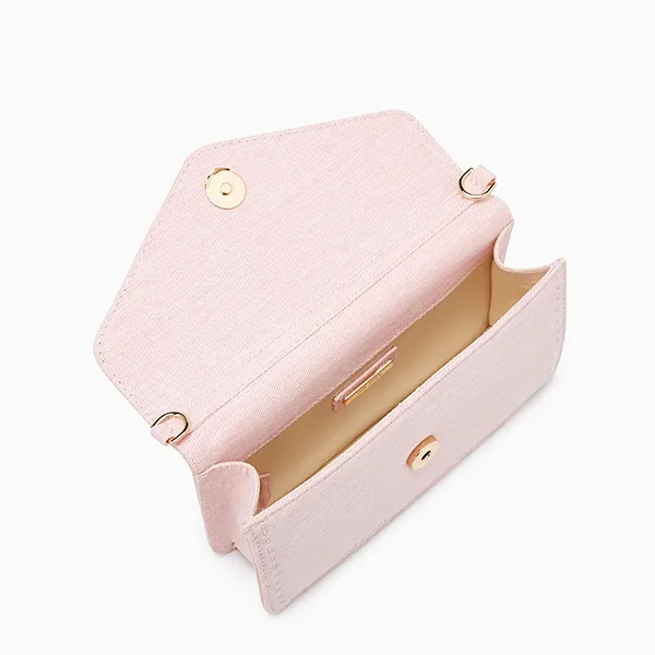 Túi Đeo Chéo Nữ Lyn Re-Edit Stitched Wallet On Chain - Light Pink L25FWWA022 Màu Hồng