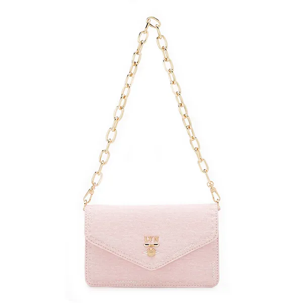 Túi Đeo Chéo Nữ Lyn Re-Edit Stitched Wallet On Chain - Light Pink L25FWWA022 Màu Hồng