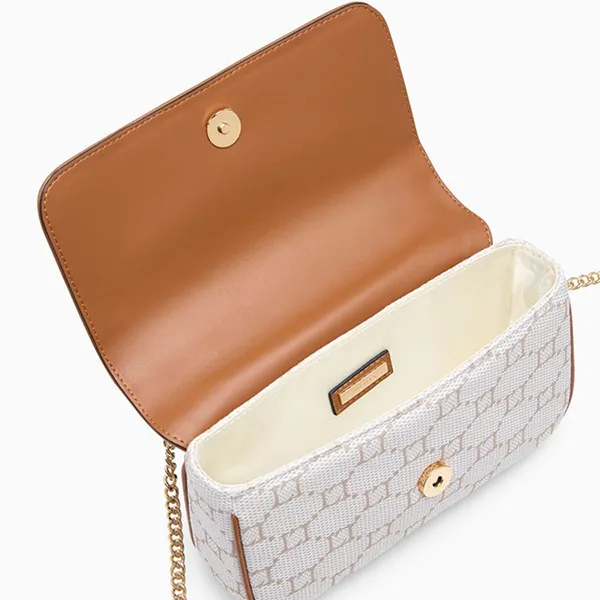 Túi Đeo Chéo Nữ Lyn Serif S Crossbody Bag - Printed Tan L26CBWA028 Màu Nâu Trắng