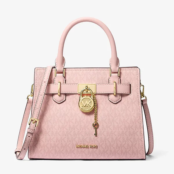 Túi Xách Nữ Michael Kors Hamilton Small Signature Logo Satchel 35S4GHMS1B Màu Hồng