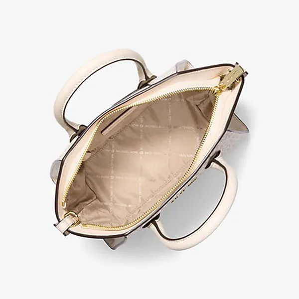 Túi Đeo Chéo Nữ Michael Kors MK Avril Small Logo and Leather Satchel 35F1G4VM2B Màu Trắng Kem