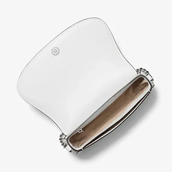Túi Đeo Chéo Nữ Michael Kors MK Mila Medium Leather Messenger Bag 35T5SIMM8L Màu Trắng