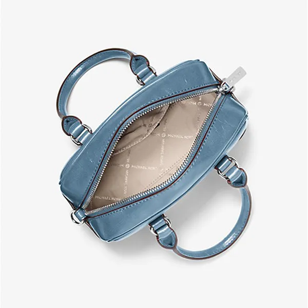 Túi Đeo Chéo Nữ Michael Kors MK Thompson Extra-Small Distressed Convertible Satchel 35F5S7OC0Y Màu Xanh Blue