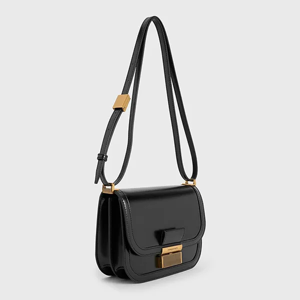 Túi Đeo Vai Nữ Charles & Keith CNK Charlot Bag Black CK2-80782444 Màu Đen