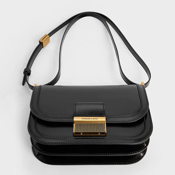 Túi Đeo Vai Nữ Charles & Keith CNK Charlot Bag Black CK2-80782444 Màu Đen