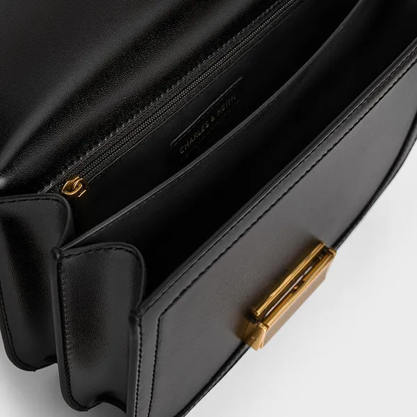 Túi Đeo Vai Nữ Charles & Keith CNK Charlot Bag Black CK2-80782444 Màu Đen