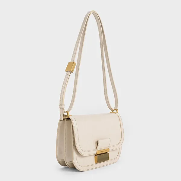 Túi Đeo Vai Nữ Charles & Keith CNK Charlot Bag Oat CK2-80782444 Màu Kem