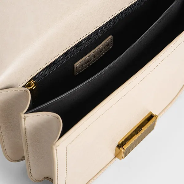 Túi Đeo Vai Nữ Charles & Keith CNK Charlot Bag Oat CK2-80782444 Màu Kem