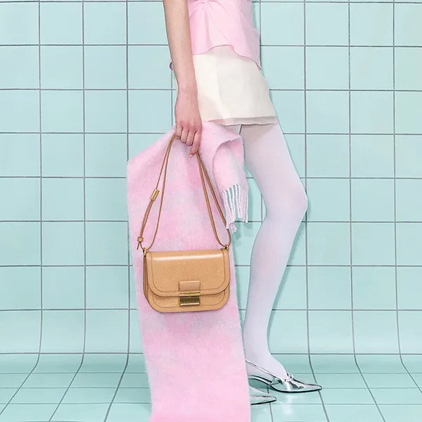 Túi Đeo Vai Nữ Charles & Keith CNK Charlot Bag Toffee CK2-80782444 Màu Be
