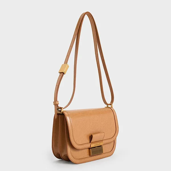 Túi Đeo Vai Nữ Charles & Keith CNK Charlot Bag Toffee CK2-80782444 Màu Be