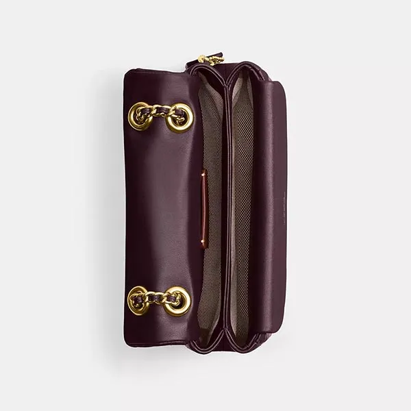 Túi Đeo Vai Nữ Coach Tabby Shoulder Bag 20 With Pillow Quilting CP149 Brass/Black Currant Màu Đỏ