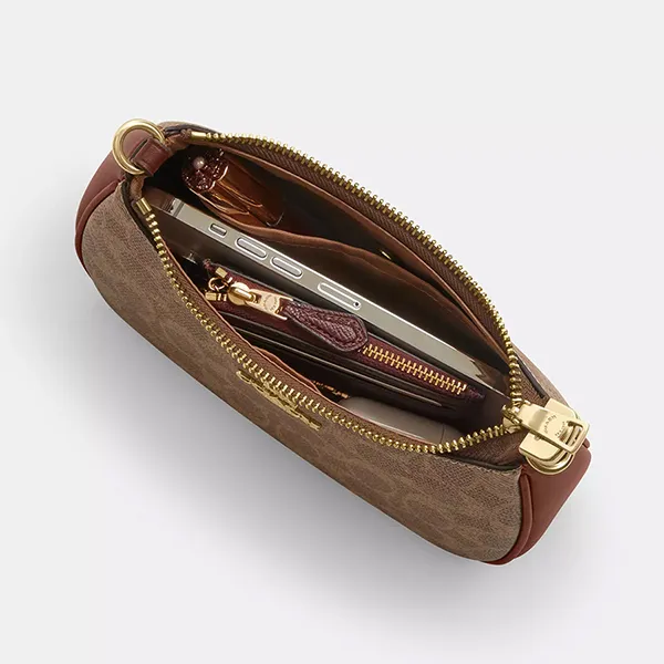 Túi Đeo Vai Nữ Coach Teri Mini Crossbody Bag In Signature Canvas CW323 Tan/Brown Màu Nâu
