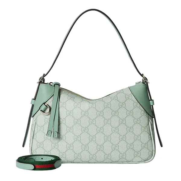 Túi Đeo Vai Nữ Gucci GG Emblem Small Shoulder Bag ‎815218 FAEAA 8460 Màu Xanh Mint