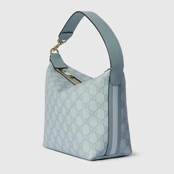 Túi Đeo Vai Nữ Gucci Ophidia GG Super Mini Shoulder Bag Màu Xanh Blue
