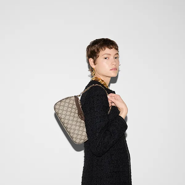 Túi Đeo Vai Nữ Gucci Ophidia Small Shoulder Bag 735132 FABLE 9442 Màu Be Nâu