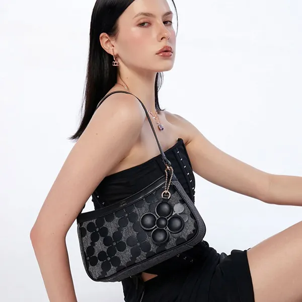 Túi Đeo Vai Nữ Lyn Corey Shoulder Bag - Black Variation 2 L25FBWB006 Màu Đen